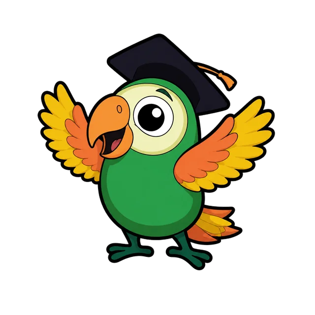Percy the reading parrot welcoming you