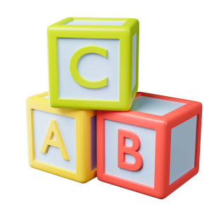 Letter blocks used in phonics classes to enhance early reading skills
